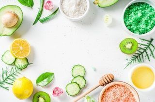 frukter gronsaker och fargat salt